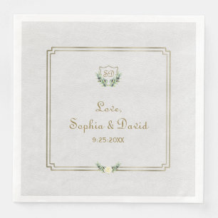 Royal Gold Wappen Grüne Hochzeit Serviette