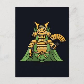 Royal Golden Corn Samurai Commander Illustration Postkarte