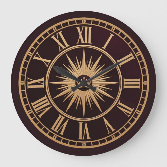 Royal Golden Crown Große Wanduhr (Vorderseite)