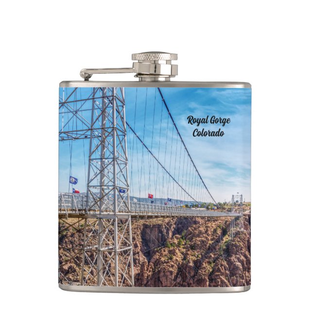 Royal Gorge Bridge Side View Flask Flachmann (Vorderseite)