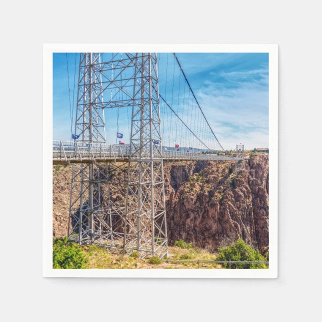 Royal Gorge Bridge Side View Paper Napkin Serviette (Vorderseite)