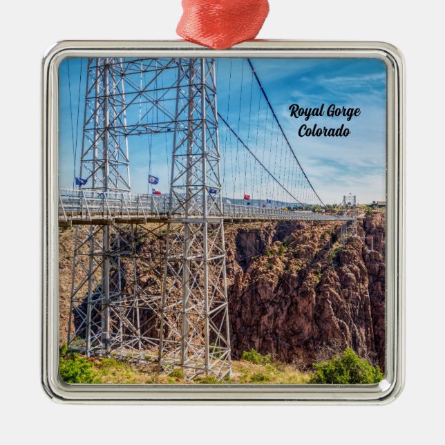 Royal Gorge Bridge Side View Premium Ornament Aus Metall (Vorne)