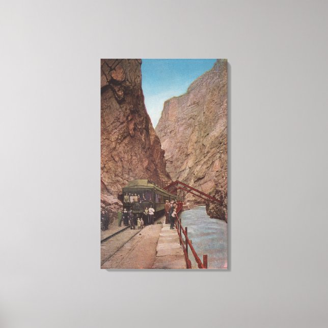 Royal Gorge, CO - Aussicht auf die Hängebrücke Leinwanddruck (Vorderseite)