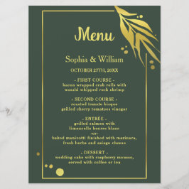 Royal Green Eleganto Botanical Modern Wedding Programm