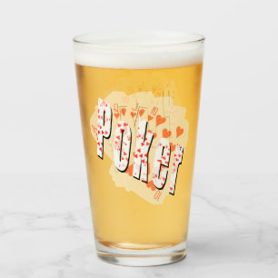 Royal Heart Flush Poker Logo, Glas