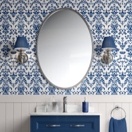 Royal Heirloom - Blau, Weiß - Traditioneller Stil Tapete