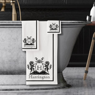 Royal Horse Wappen Weißes Badezimmer Handtuchhandt Badhandtuch Set
