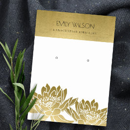 ROYAL IMITATS GOLD LOTUS BLUME EARRING DISPLAY VISITENKARTE
