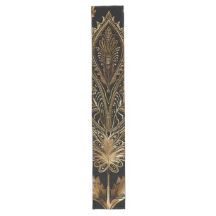 Royal Indian Luxury Black & Gold Großer Tischläufer