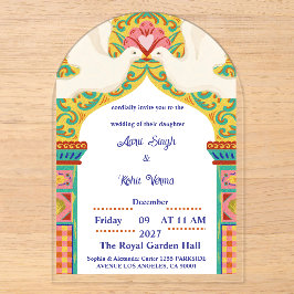 Royal Indian Wedding Invitation | Gold Traditional Acryleinladungen