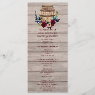 Royal Ivory Floral Bourgogne Programme de mariage