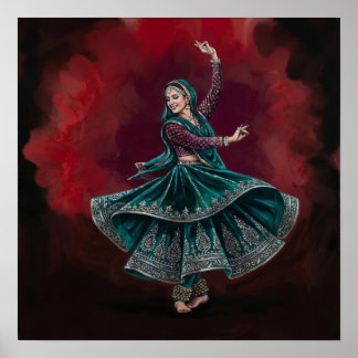 Royal Kathak Chakkar Classical Dance Heritage Art Poster