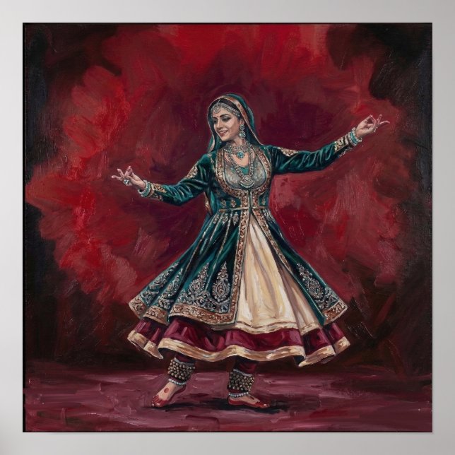 Royal Kathak Mudra Classical Dance Heritage Art Poster (Vorne)