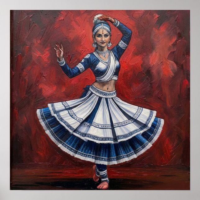 Royal Kathak Mudra Classical Dance Heritage Art Poster (Vorne)