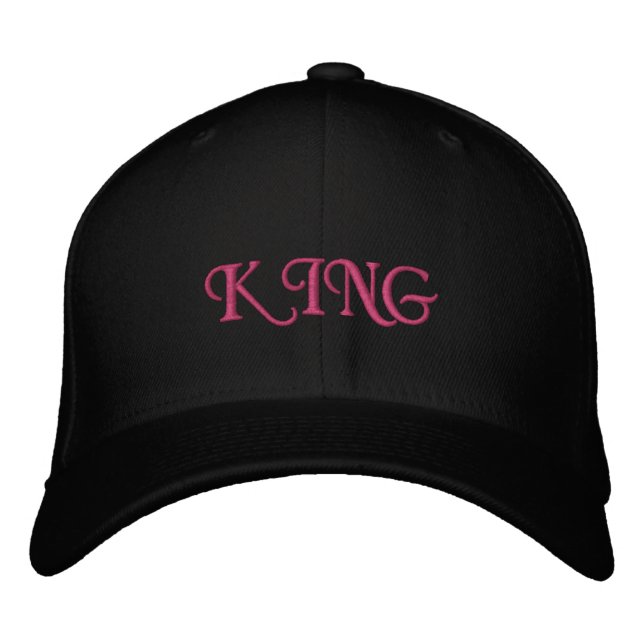 Royal King Basic Flexfit Wollmütze Schwarz Elegant Bestickte Baseballkappe (Vorderseite)