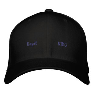 Royal King Gedruckte schwarze Wollmütze stilvolles Bestickte Baseballkappe