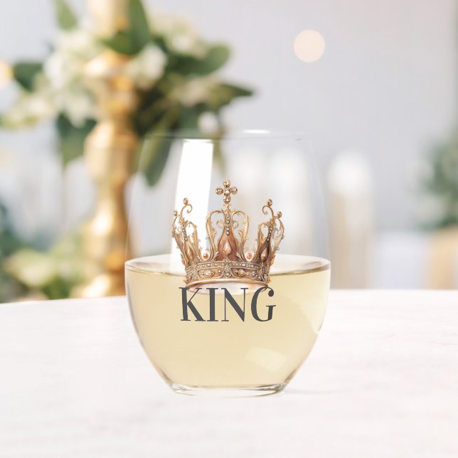 Royal King Gold Gilded Crown Weinglas Ohne Stiel (Insitu (Hochzeit))