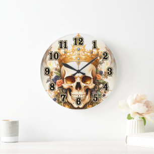 Royal King Skull Wall Clock Große Wanduhr