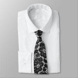 Royal Lace Black Floral Wedding Bridal Neck Tie Krawatte