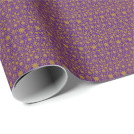 Royal Lila and Gold Filigree Muster  Geschenkpapier
