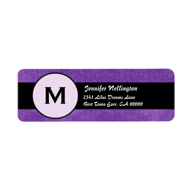 Royal Lila Black Wedding Monogram M300 (Vorne)