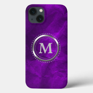 Royal Lila Chrome Monogram iPhone 13 Hülle
