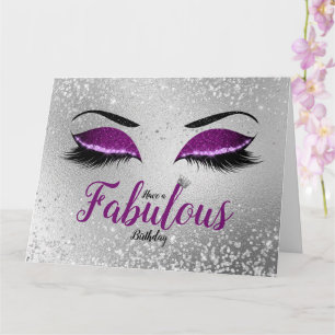 Royal Lila Fabulous Glitzer Eyes Grosser Geburtsta Karte