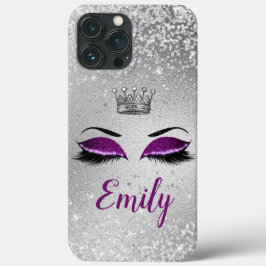 Royal Lila Glitzer Eyes Monogram Case-Mate iPhone Hülle
