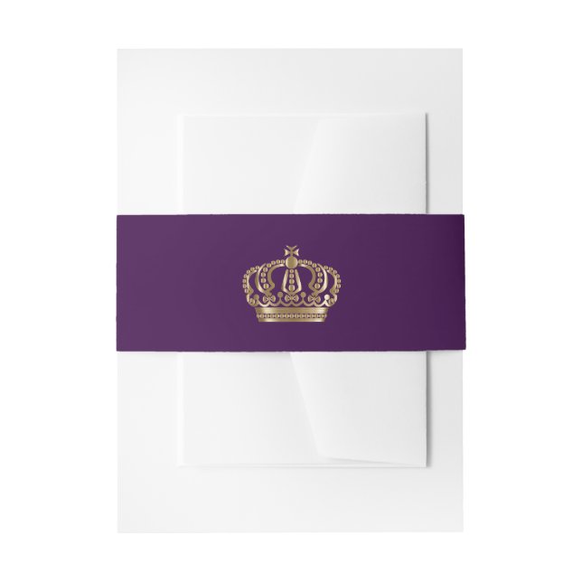 Royal Lila Gold Crown Einladungsbanderole (Vorderseite Beispiel)
