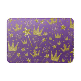Royal Lila & Gold Glitzer Girls Princess Badematte