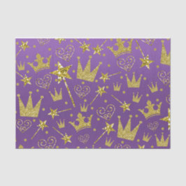 Royal Lila & Gold Glitzer Girls Princess Party Seidenpapier