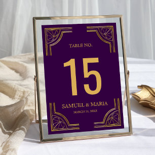 Royal Lila Gold Verziert Wedding Tischnummer