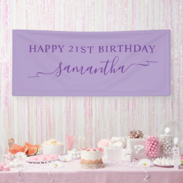 Royal Lila Happy 21. Geburtstag Ribbon Name Banner