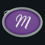 Royal Lila Initial Letter Monogram Modern Style Ovale Gürtelschnalle<br><div class="desc">Möchten Sie ein Produkt mit den Initialen Ihres Namens besitzen? Es ist sehr einfach,  ästhetisch und attraktiv.</div>