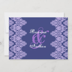Royal Lila & Lavender Damask Einladung