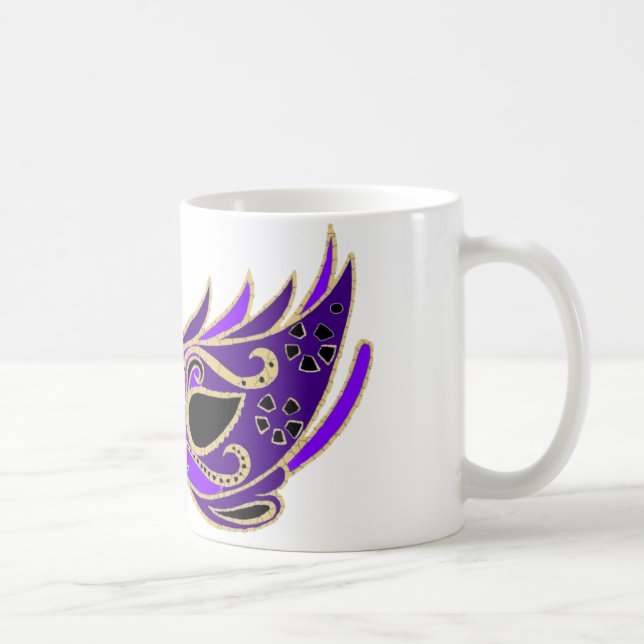 Royal lila Maskerbe Kaffeetasse (Rechts)
