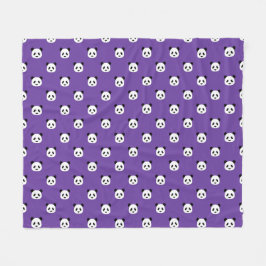 Royal Lila - Minimalistisch Panda Pattern Fleecedecke