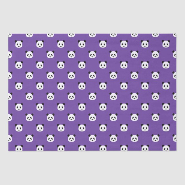 Royal Lila - Minimalistisch Panda Pattern Seidenpapier (Vorderseite)