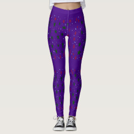 Royal lila mit Mustern Leggings