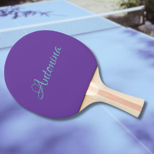 Royal Lila Modern Name   Trendy Minimalistisch Tischtennis Schläger