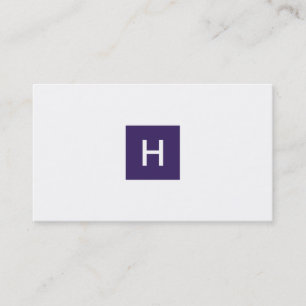 Royal Lila Monogram Square Visitenkarte