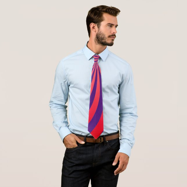 Royal Lila Red Stripe Krawatte (Beispiel)