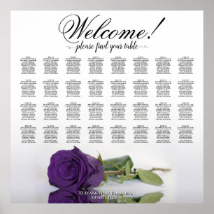 Royal Lila Rose 32 Tabelle Hochzeitssitzkarte Poster