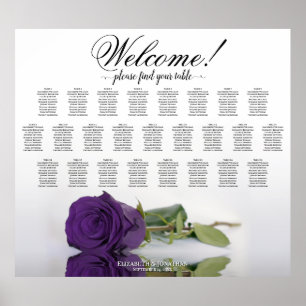 Royal Lila Rose Elegant 25 Tafelübersicht Poster