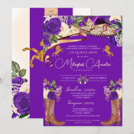Royal Lila Rose Mariachi Extravagant Western Charr Einladung