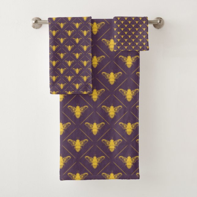 Royal Lila und Pure Gold Badhandtuch Set (Insitu)