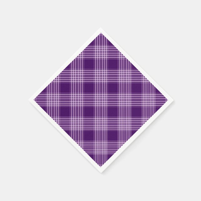 Royal Lila und weiß Kariert Serviette (Ecke)