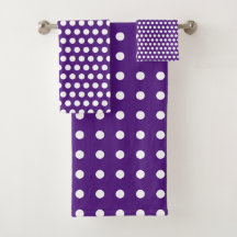 Royal Lila und White Polka Dots