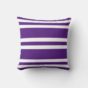 Royal Lila und White Strip Kissen
