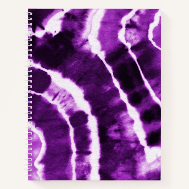 Royal Lila Violet Cool Boho Gefärbte Krawatte Wate Notizbuch (Vorderseite)